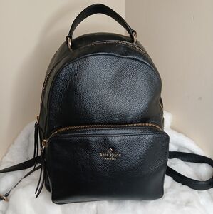 Kate Spade Black Pebbled Leather Backpack
